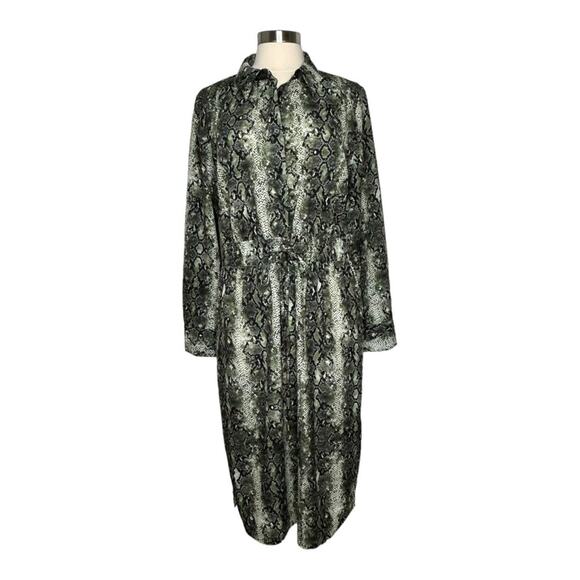 Alex Marie Green Black Snakeskin Dress Size 14 - Picture 2 of 12